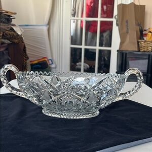 Antique American Brilliant Cut Glass Nappy Bowl